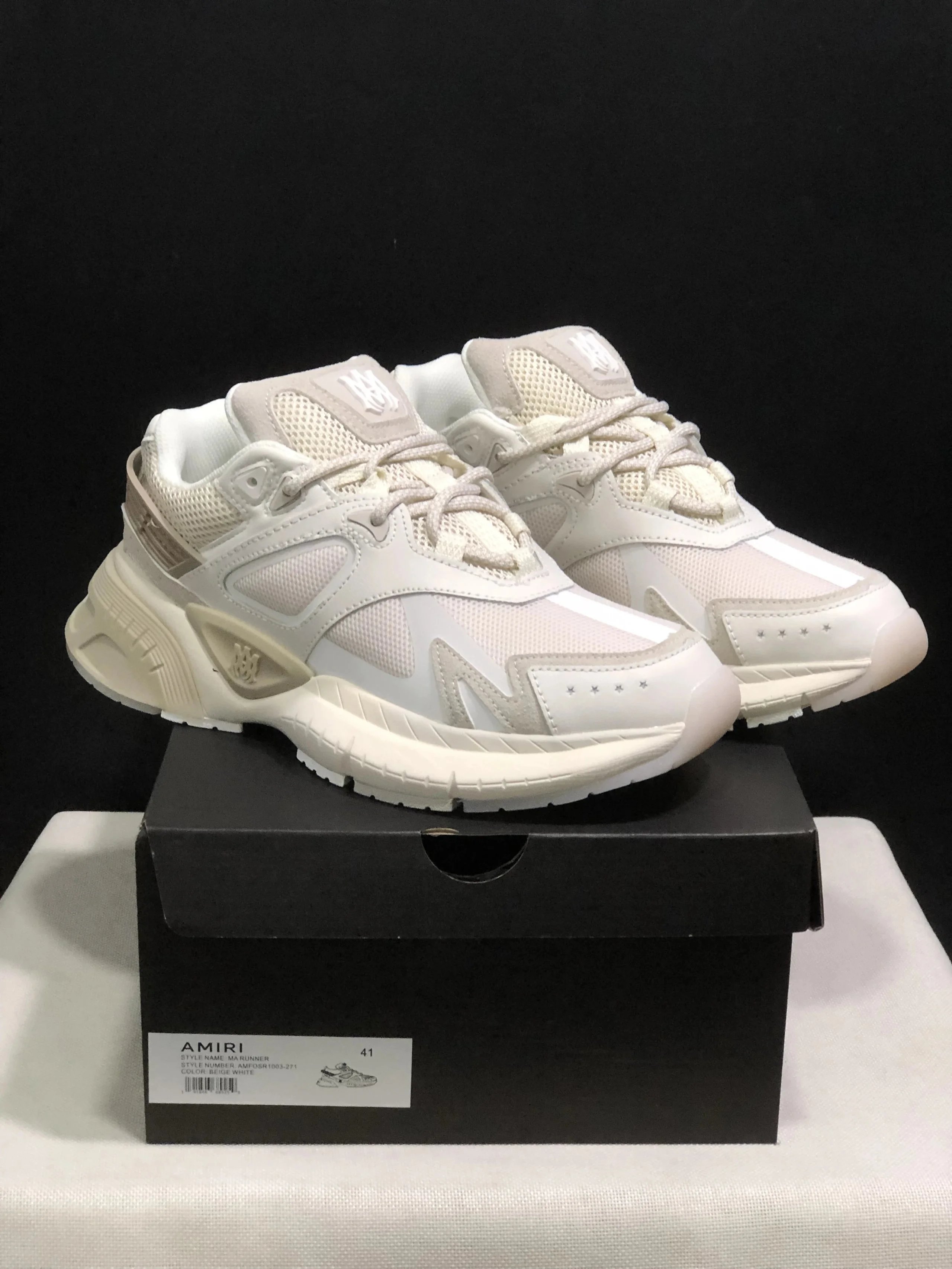 Amiri MA Runner Beige White Chunky Sneakers