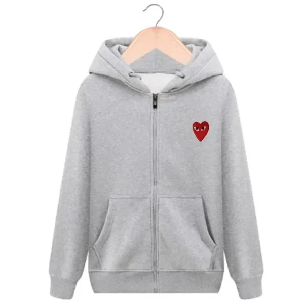 Play Comme des Garçons Heart Eyes Hoodie Gray - 4