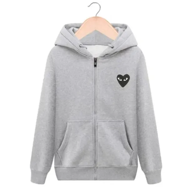 Play Comme des Garçons Heart Eyes Hoodie Gray - 1