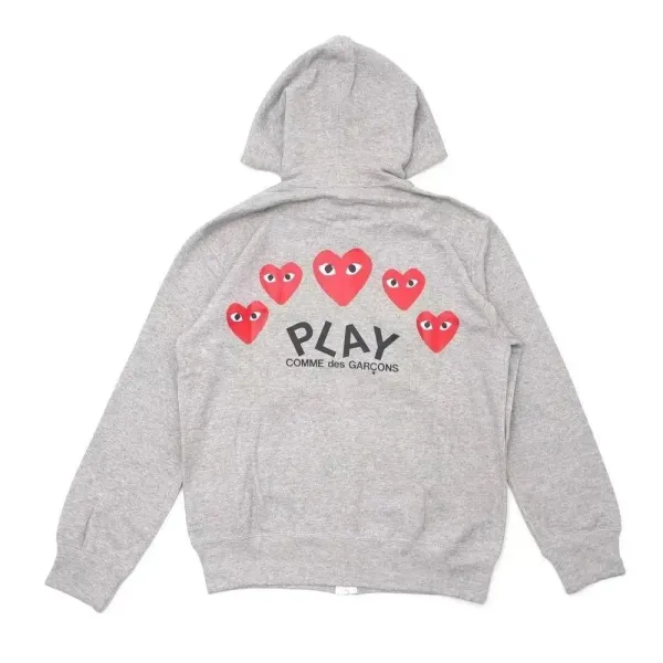 Play Comme des Garçons Heart Eyes Hoodie Gray - 1