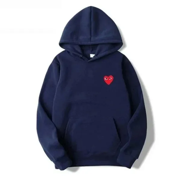 Play Comme des Garçons Heart Logo Navy Hoodie - 1