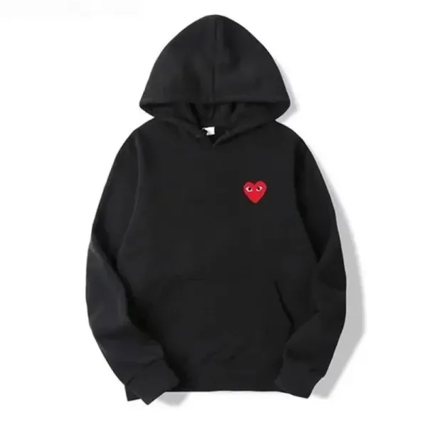 Play Comme des Garçons Red Heart Hoodie Black - 1