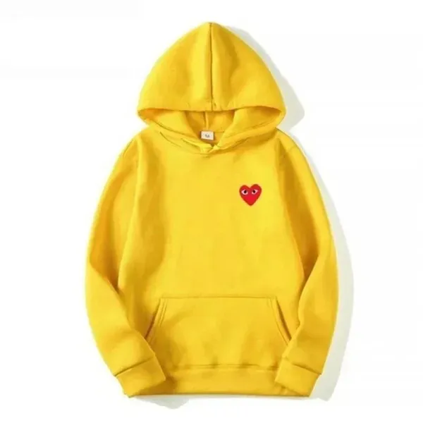 Play Comme des Garçons Heart Logo Yellow Hoodie - 1