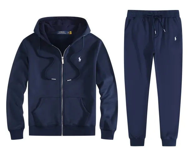 Polo Ralph Lauren Navy Blue Full-Zip Hoodie and Sweatpants Set - 1