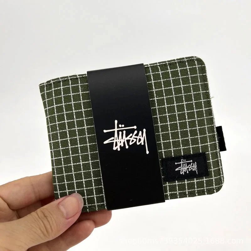 Citou Short Wallet Checkered Green without Box