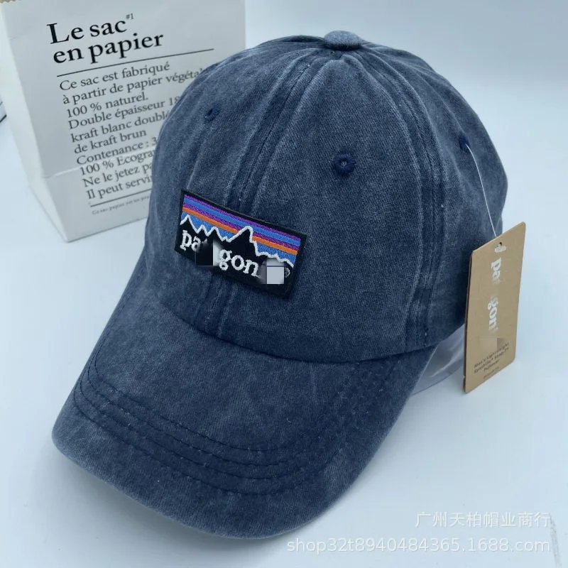 Summer Men's Trendy Casual Cap Mountaineering Sunshade Curved Eave Cap Washed Old Baseball Cap Peak Embroidered Sun Hat