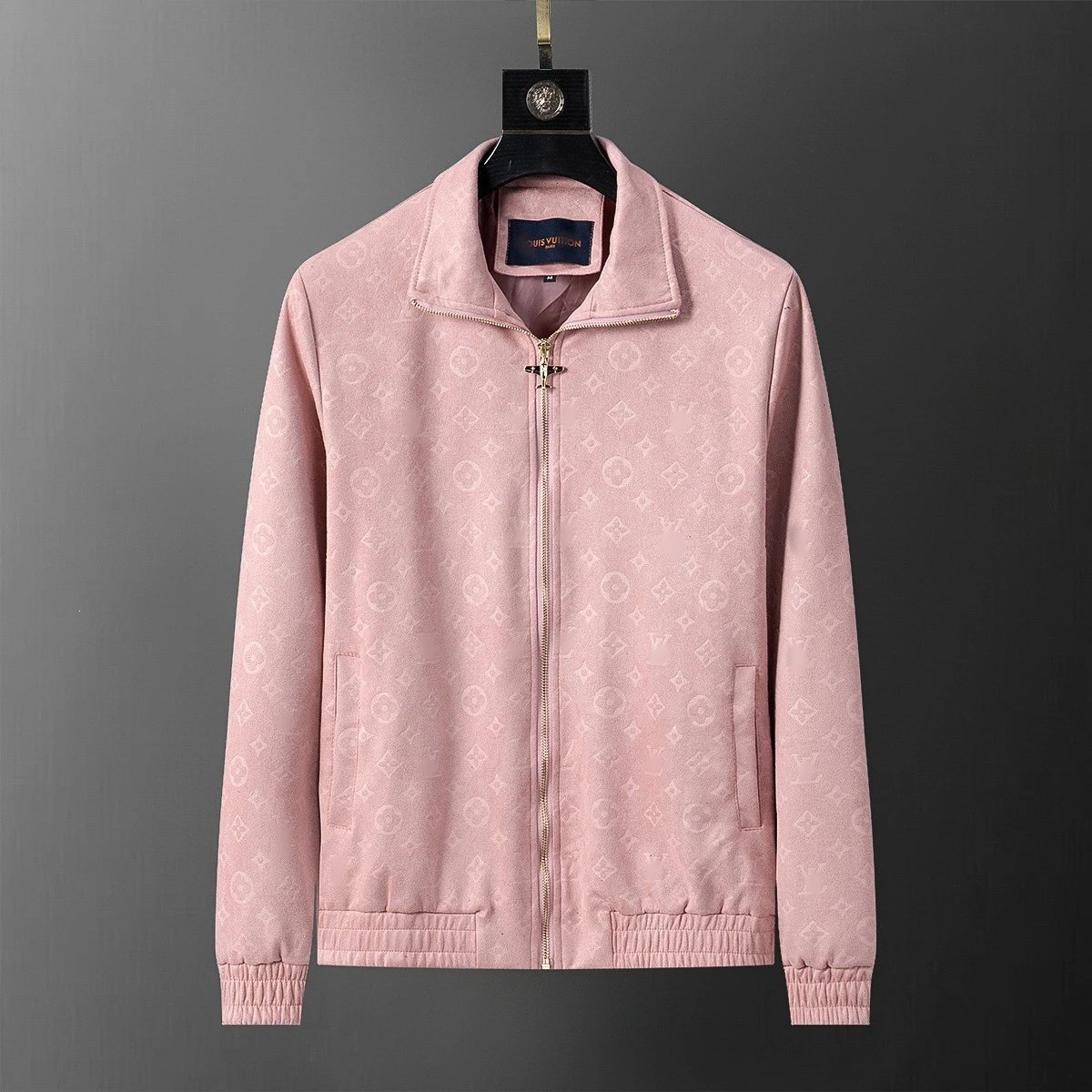 Louis Vuitton Jackets Monogram Zip-Up Jacket — Pink 56042(Suede)