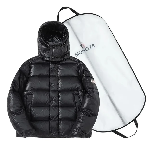Moncler Down Jackets Quilted knit-sleeve zip-down jacket product detail image 3