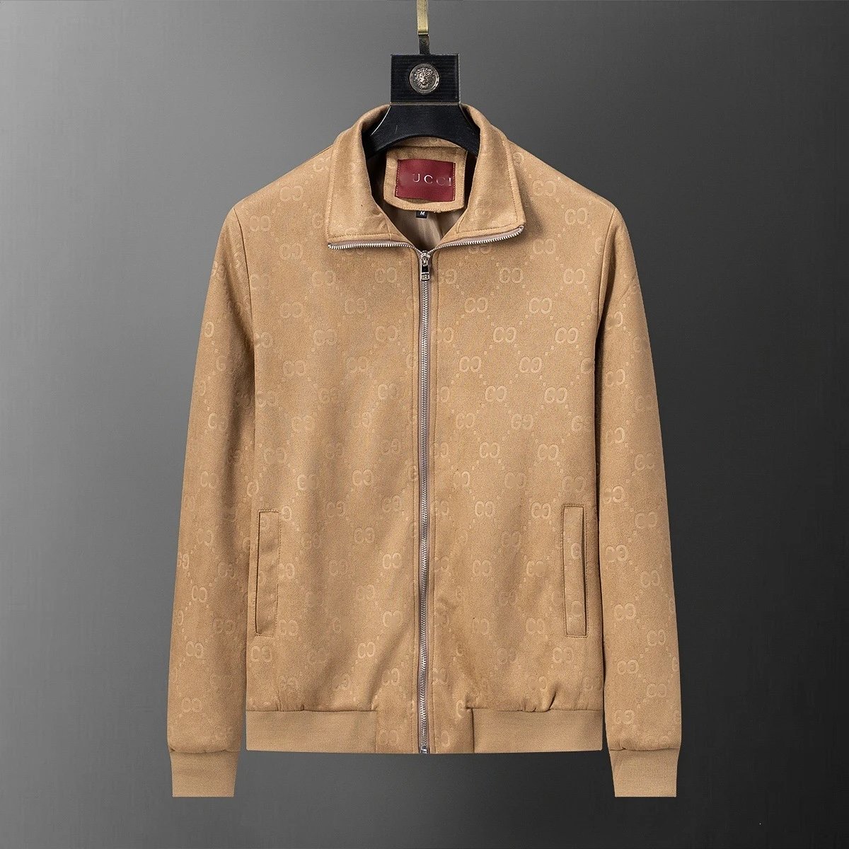 Louis Vuitton Jackets Monogram Zip-Up Jacket — Apricot color 56046(Suede)