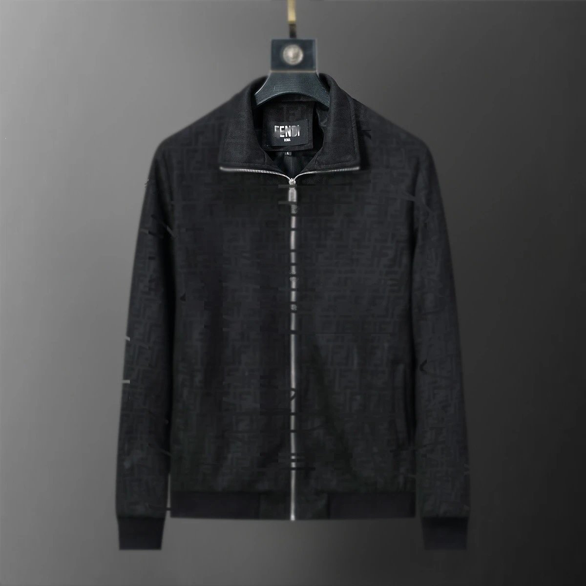 Louis Vuitton Jackets Monogram Zip-Up Jacket — Black 56047(Suede)