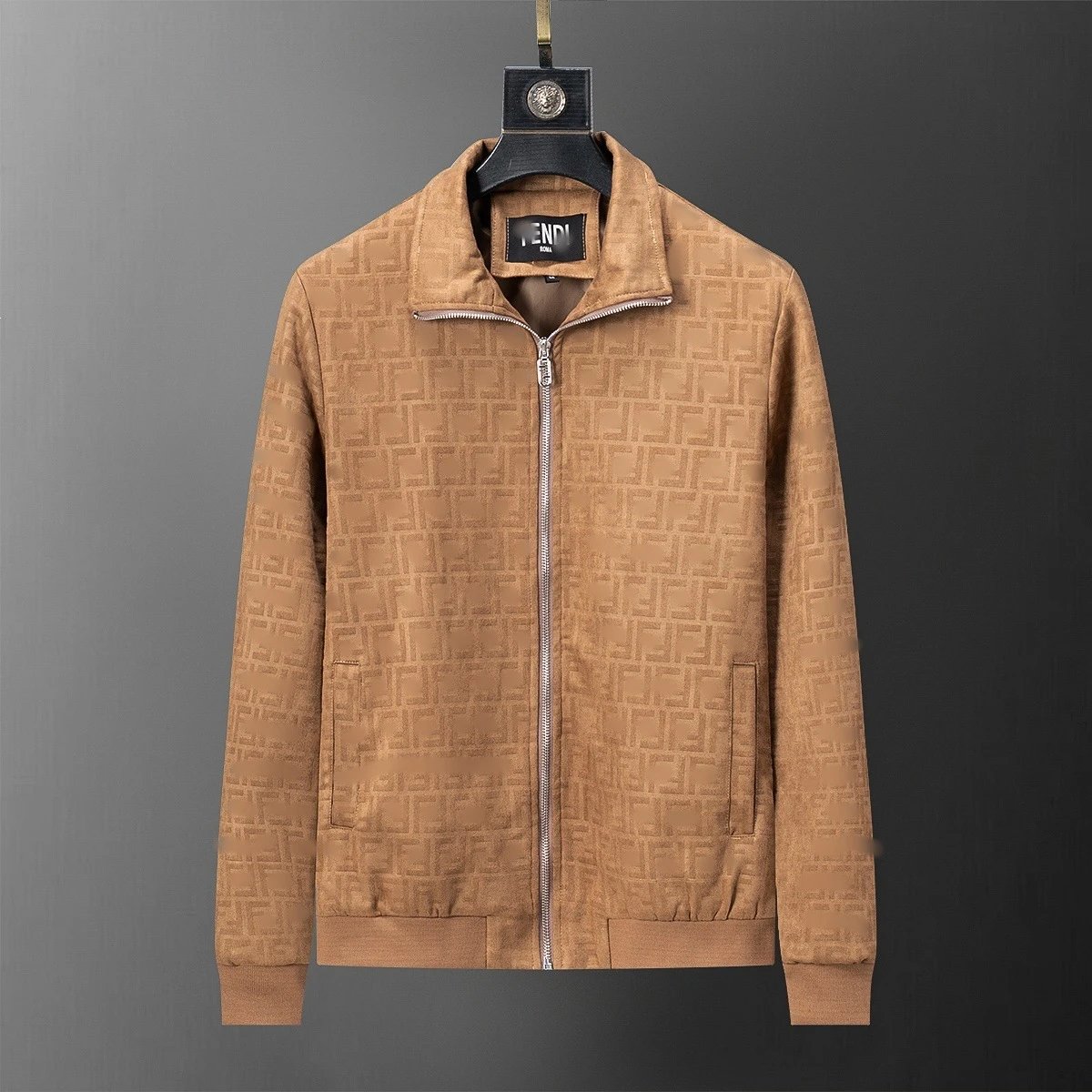 Louis Vuitton Jackets Monogram Zip-Up Jacket — Khaki 56047(Suede)