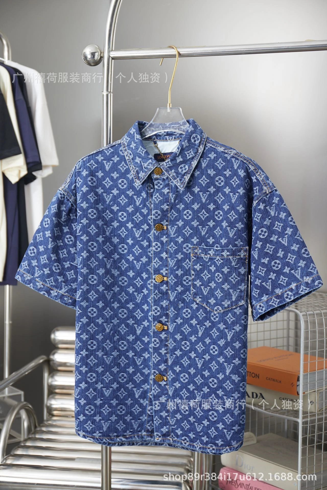 Louis Vuitton Matching Sets Denim set with embossed monogram panels — 11