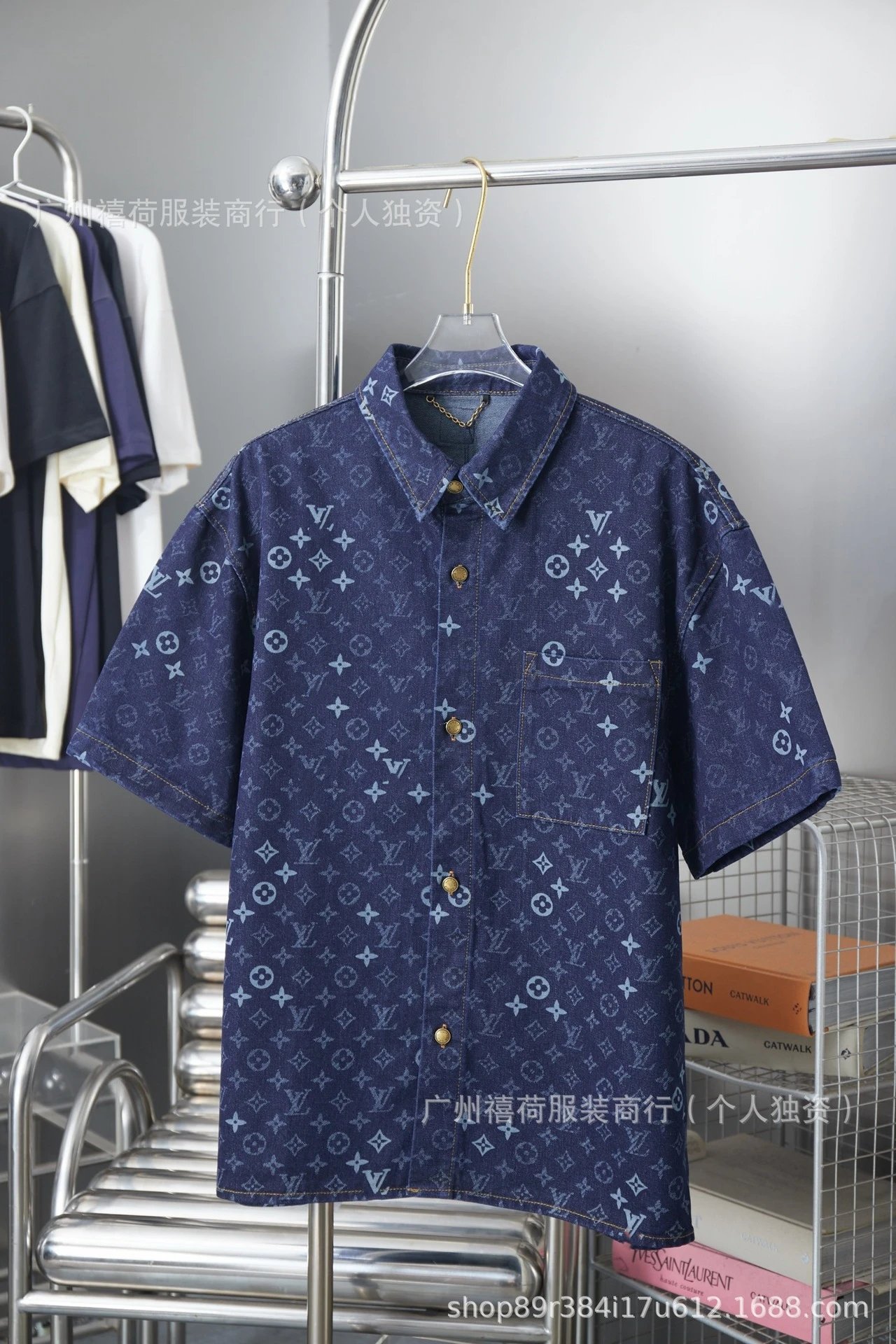 Louis Vuitton Matching Sets Denim set with embossed monogram panels — 15
