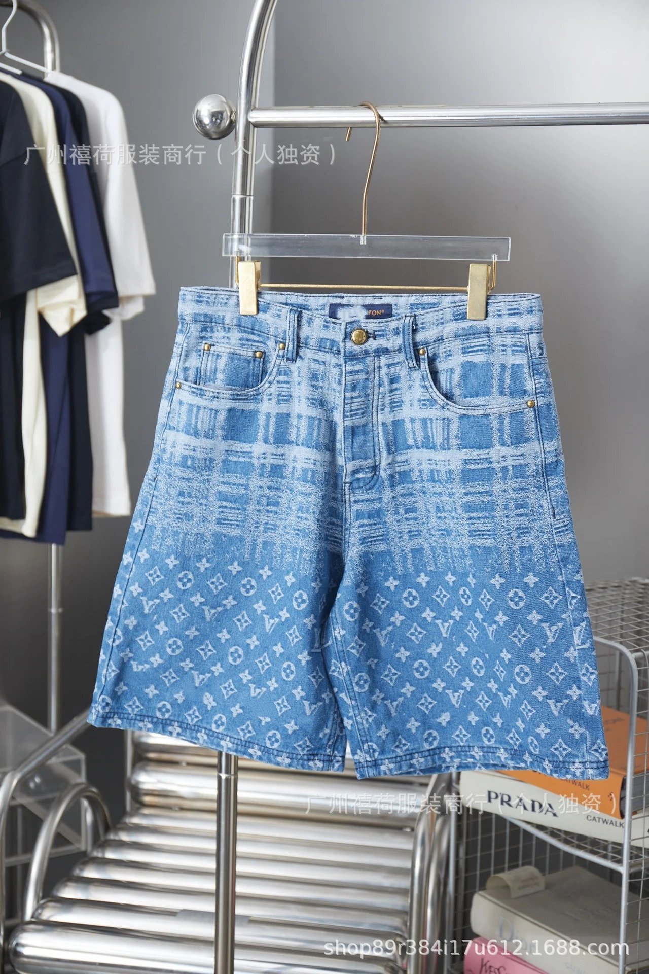 Louis Vuitton Matching Sets Denim set with embossed monogram panels — 24