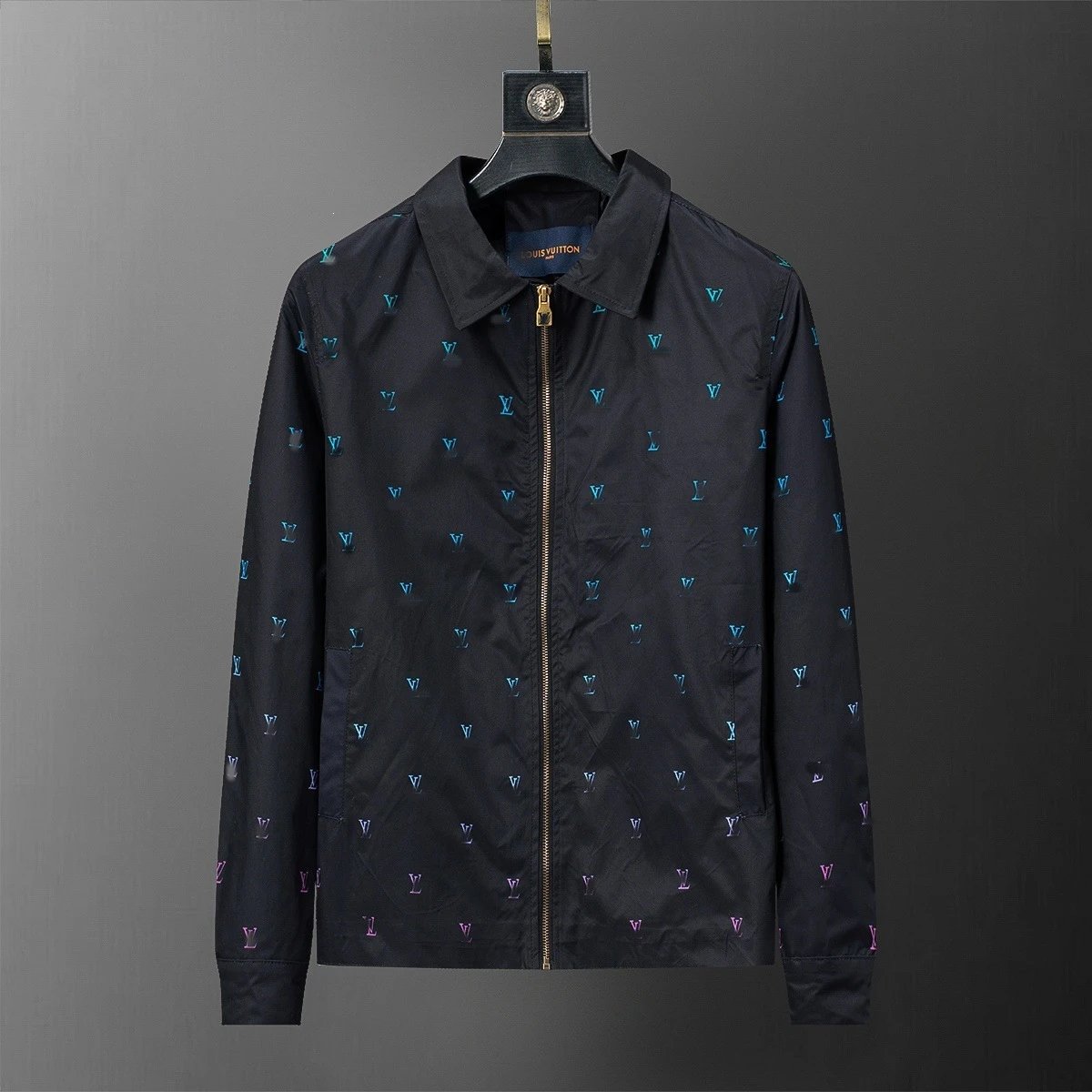 Louis Vuitton Jackets Monogram Zip-Up Jacket — Black 56037