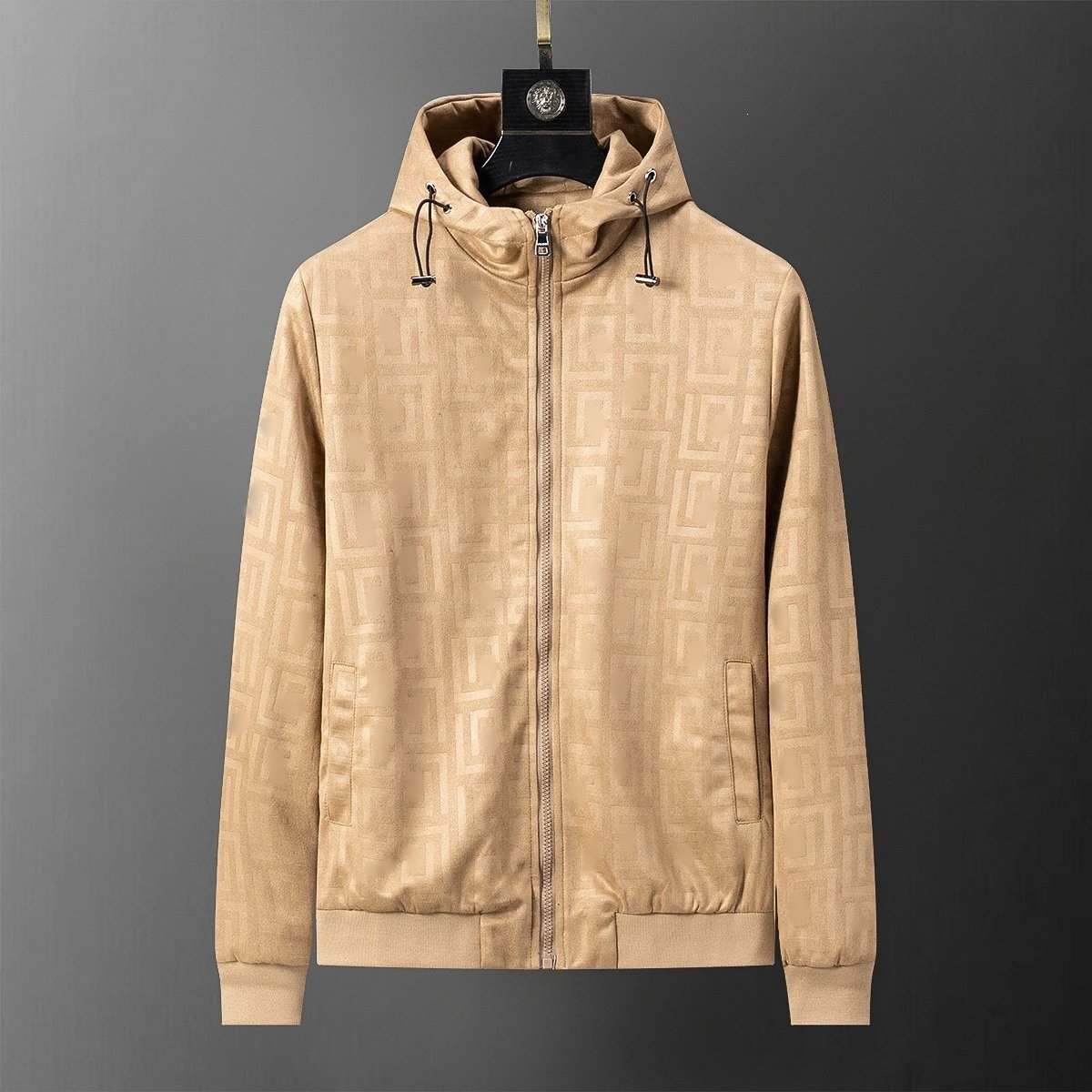 Louis Vuitton Jackets Monogram Zip-Up Jacket — Khaki 56044(Flocking)