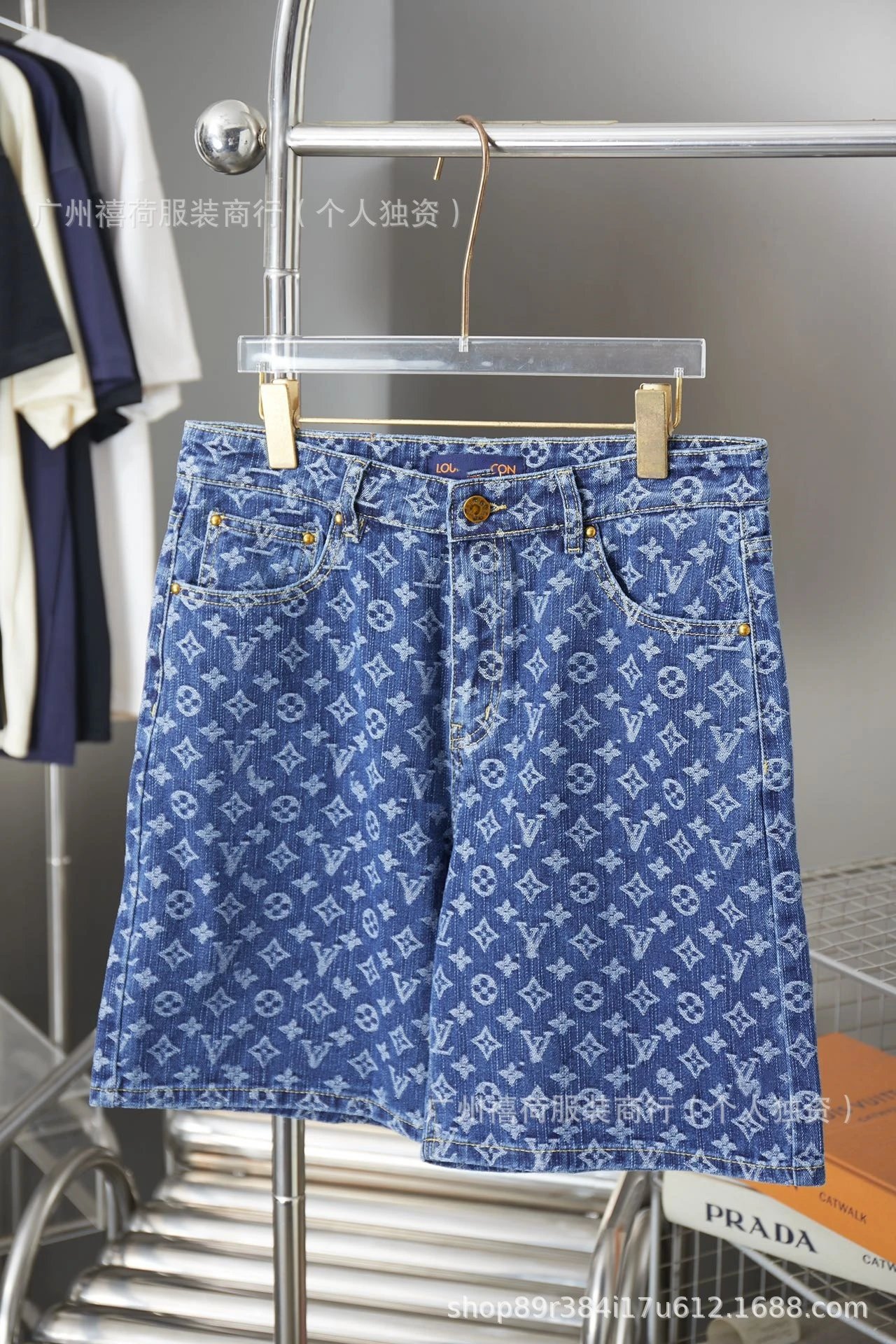 Louis Vuitton Matching Sets Denim set with embossed monogram panels — 12