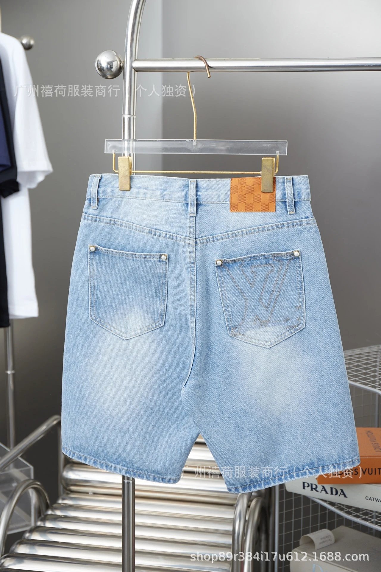 Louis Vuitton Matching Sets Denim set with embossed monogram panels — 6