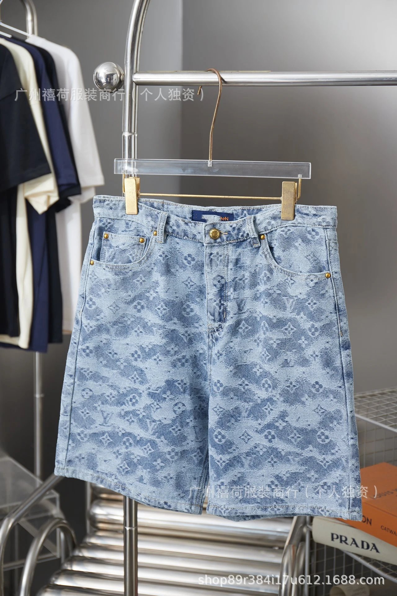 Louis Vuitton Matching Sets Denim set with embossed monogram panels — 14