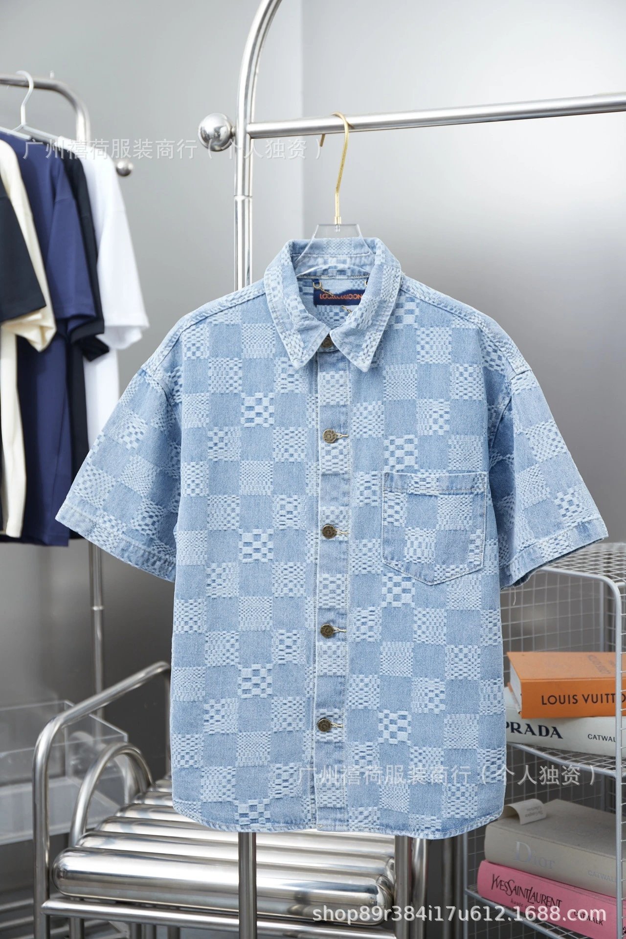 Louis Vuitton Matching Sets Denim set with embossed monogram panels — 7