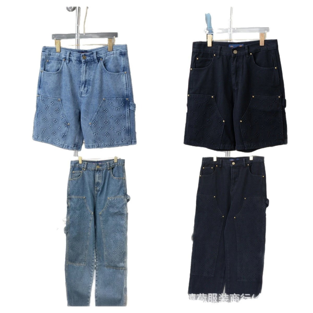 Louis Vuitton Matching Sets Denim set with embossed monogram panels image 5