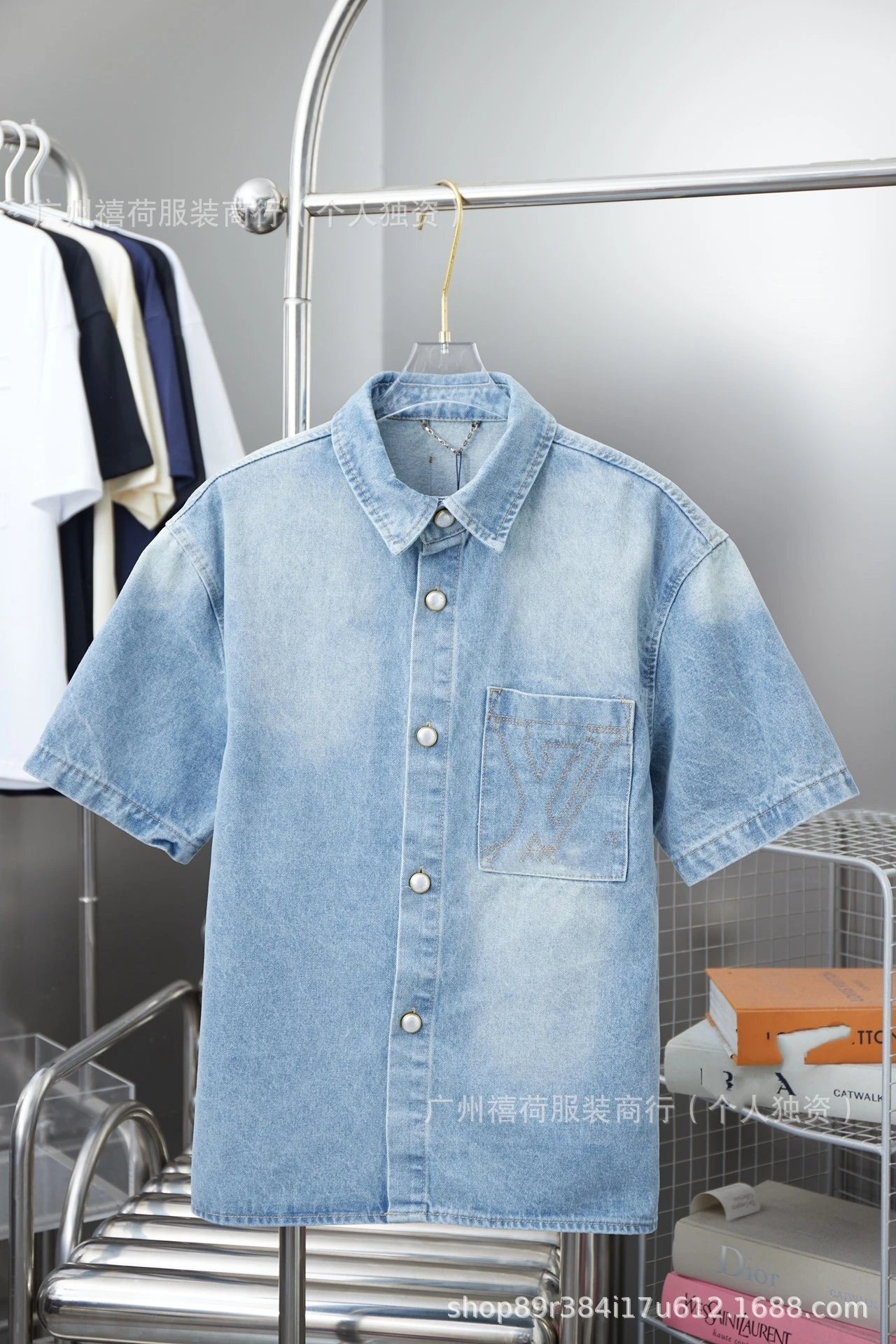 Louis Vuitton Matching Sets Denim set with embossed monogram panels — 5