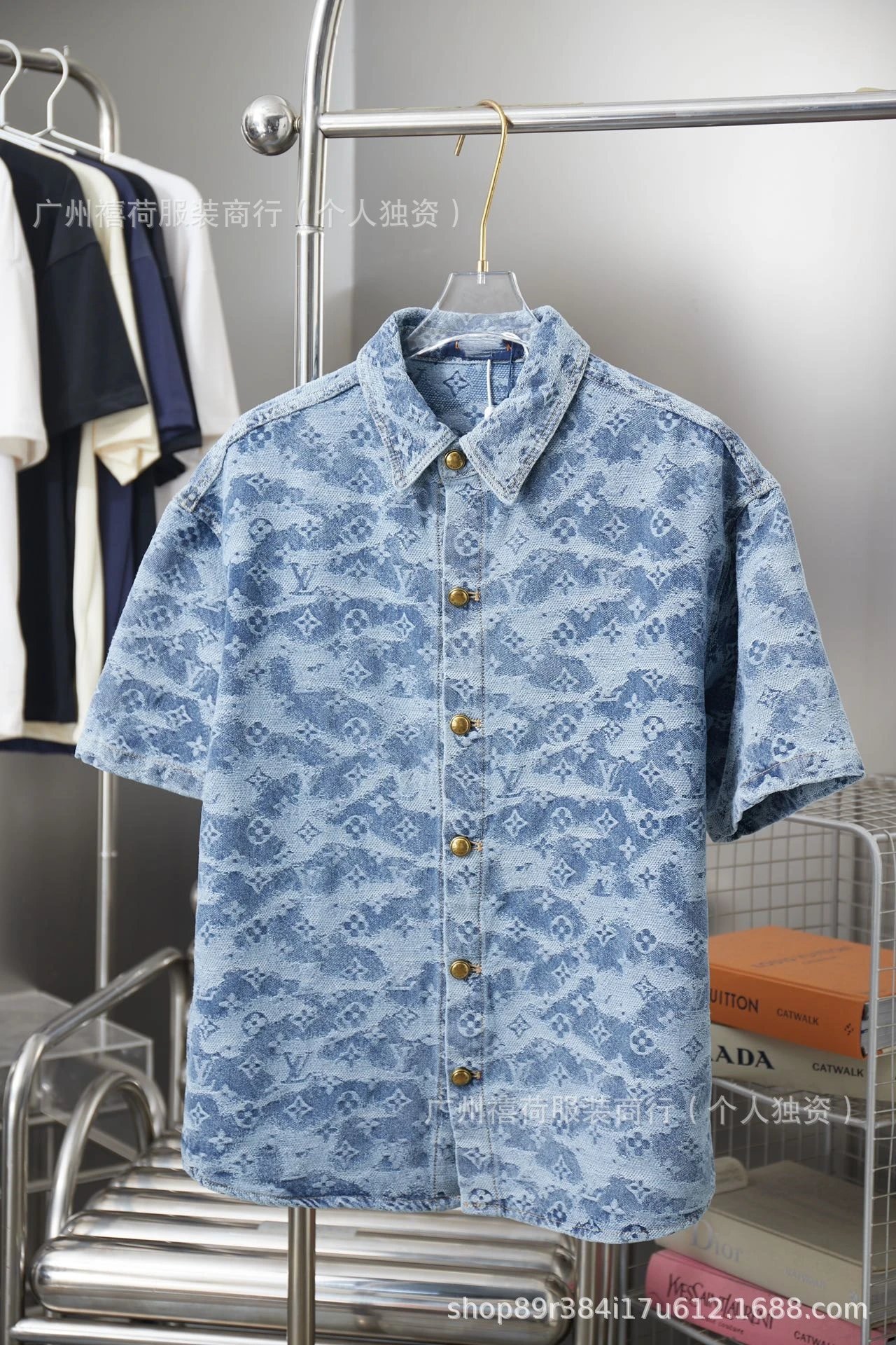 Louis Vuitton Matching Sets Denim set with embossed monogram panels — 13