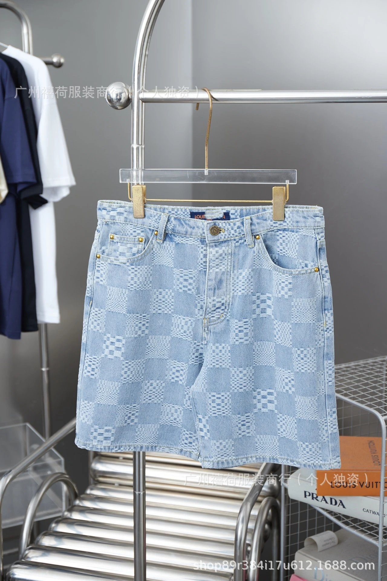 Louis Vuitton Matching Sets Denim set with embossed monogram panels — 8