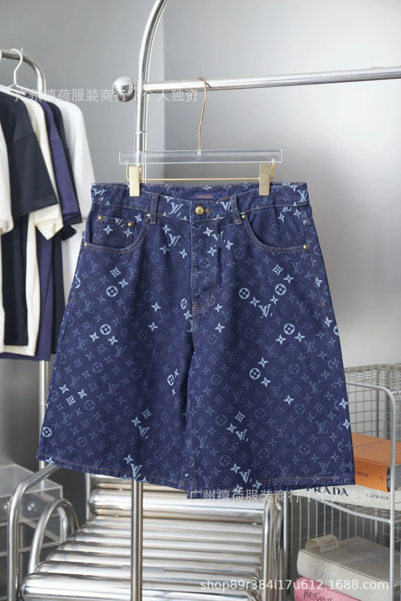 Louis Vuitton Matching Sets Denim set with embossed monogram panels — 16