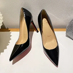 thumbnail for YA01-黑色高跟鞋女细跟尖头漆皮百搭性感职业浅口2025裸色新款红底单鞋