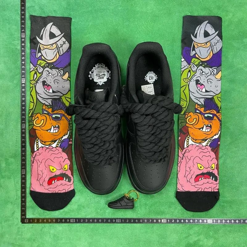 Nike Air Force Black With Special Laces · 3