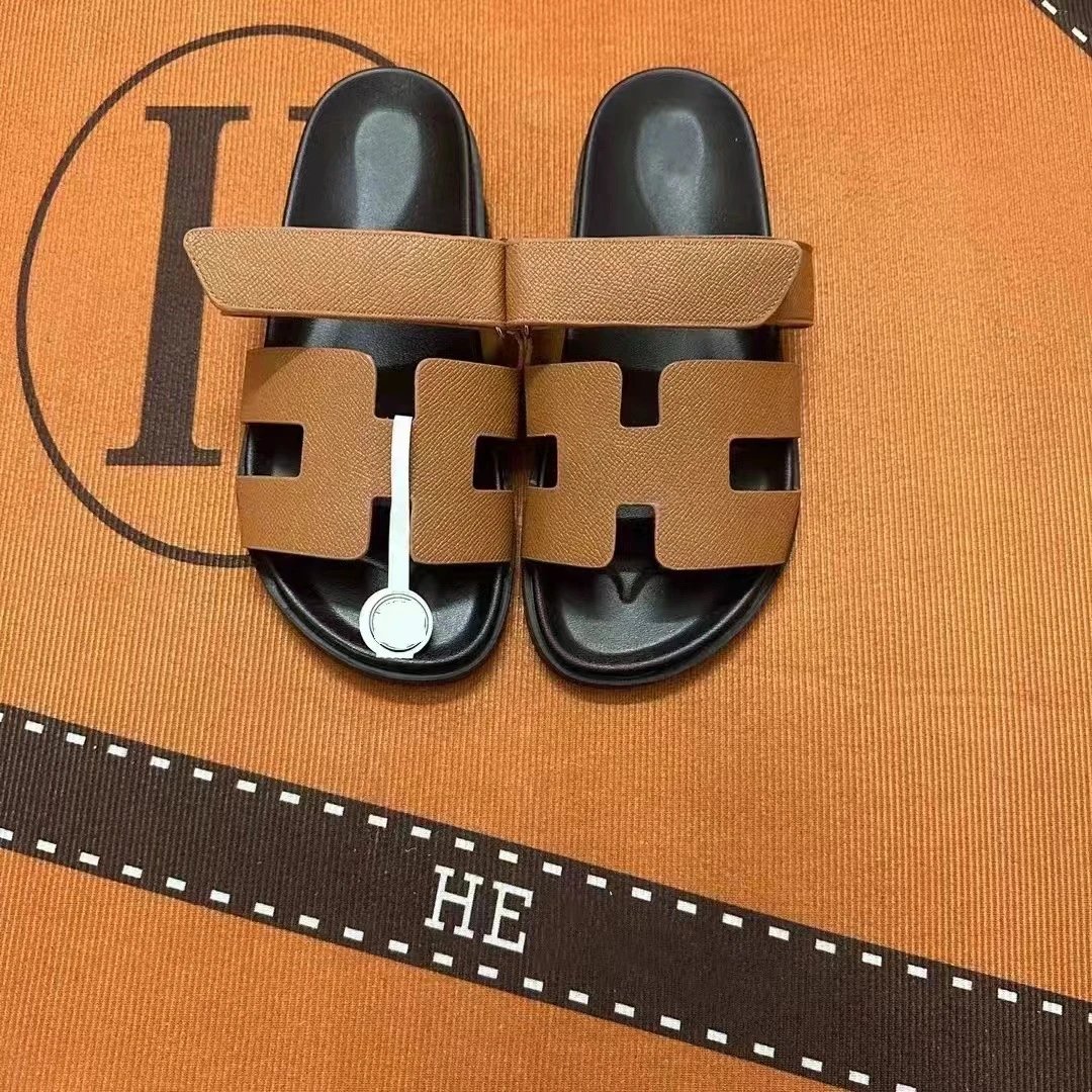 Hermès Oran Slide Sandals Green and Light Blue Suede Slippers - 3