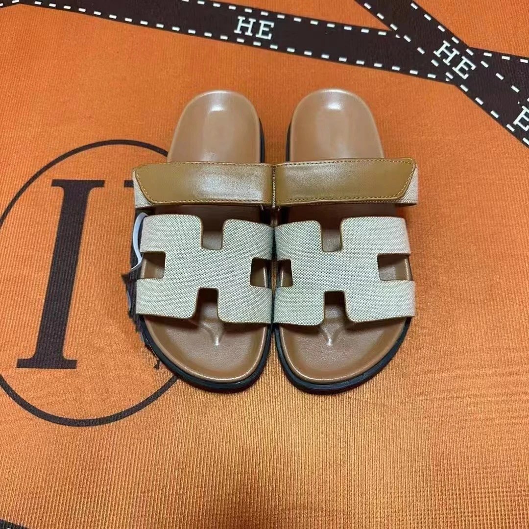 Hermès Oran Slide Sandals Green and Light Blue Suede Slippers - 29