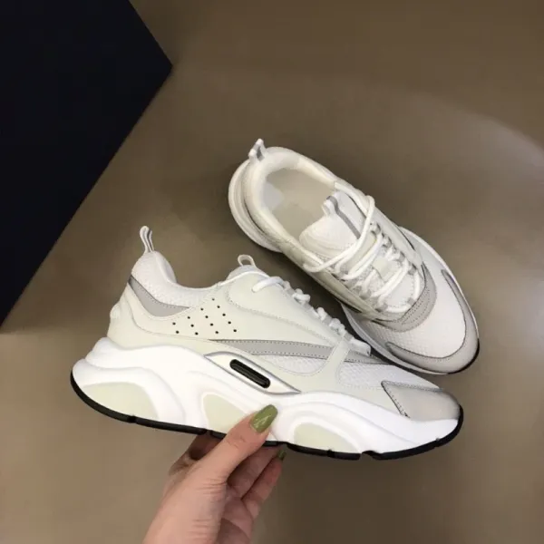 Dior B23 Low White Gray Chunky Sneakers - 1