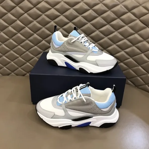 Dior B23 Low White Gray Chunky Sneakers - 7