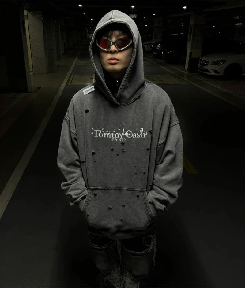 Tommy Cash Paris Distressed Gray Hoodie - 5