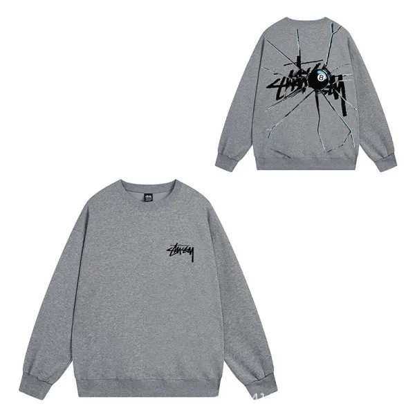 Stussy Shattered 8-Ball Hoodie Gray - 1