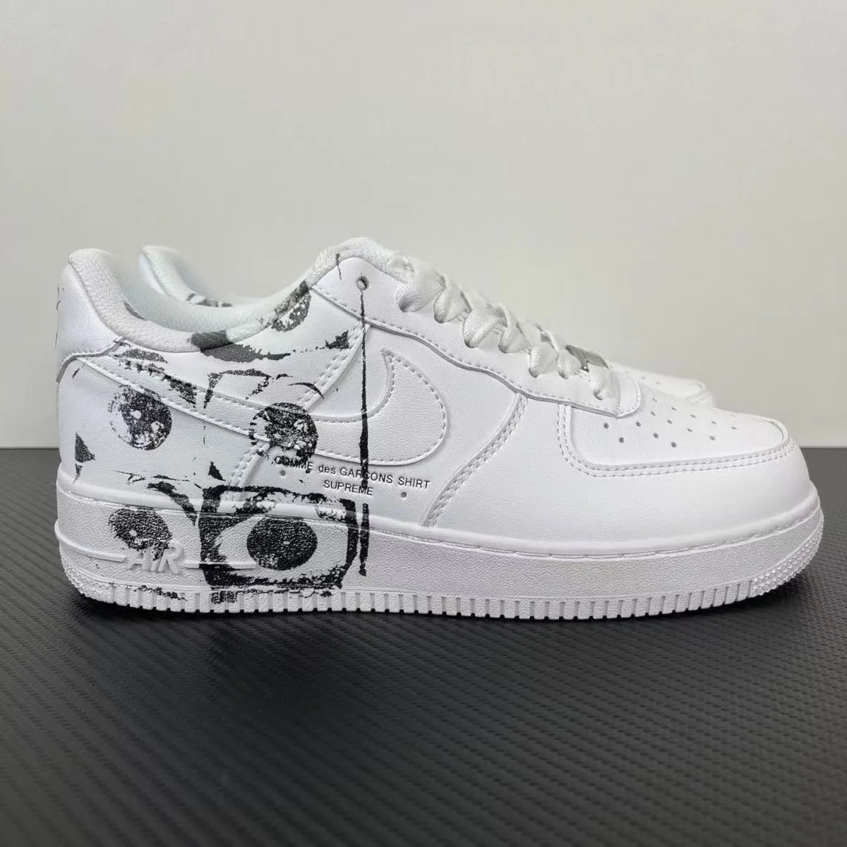 Nike Shoes Air Force 1 White Black 6-Eye Single Pair