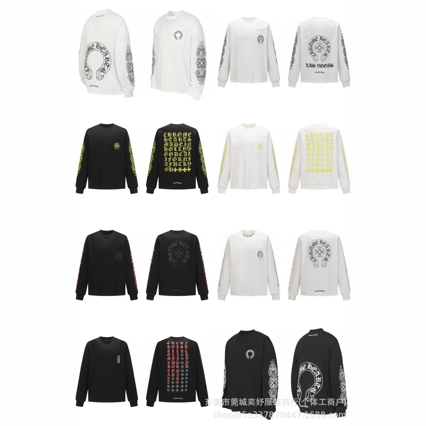 Unisex Long Sleeve Graphic Sweatshirt Black White Casual