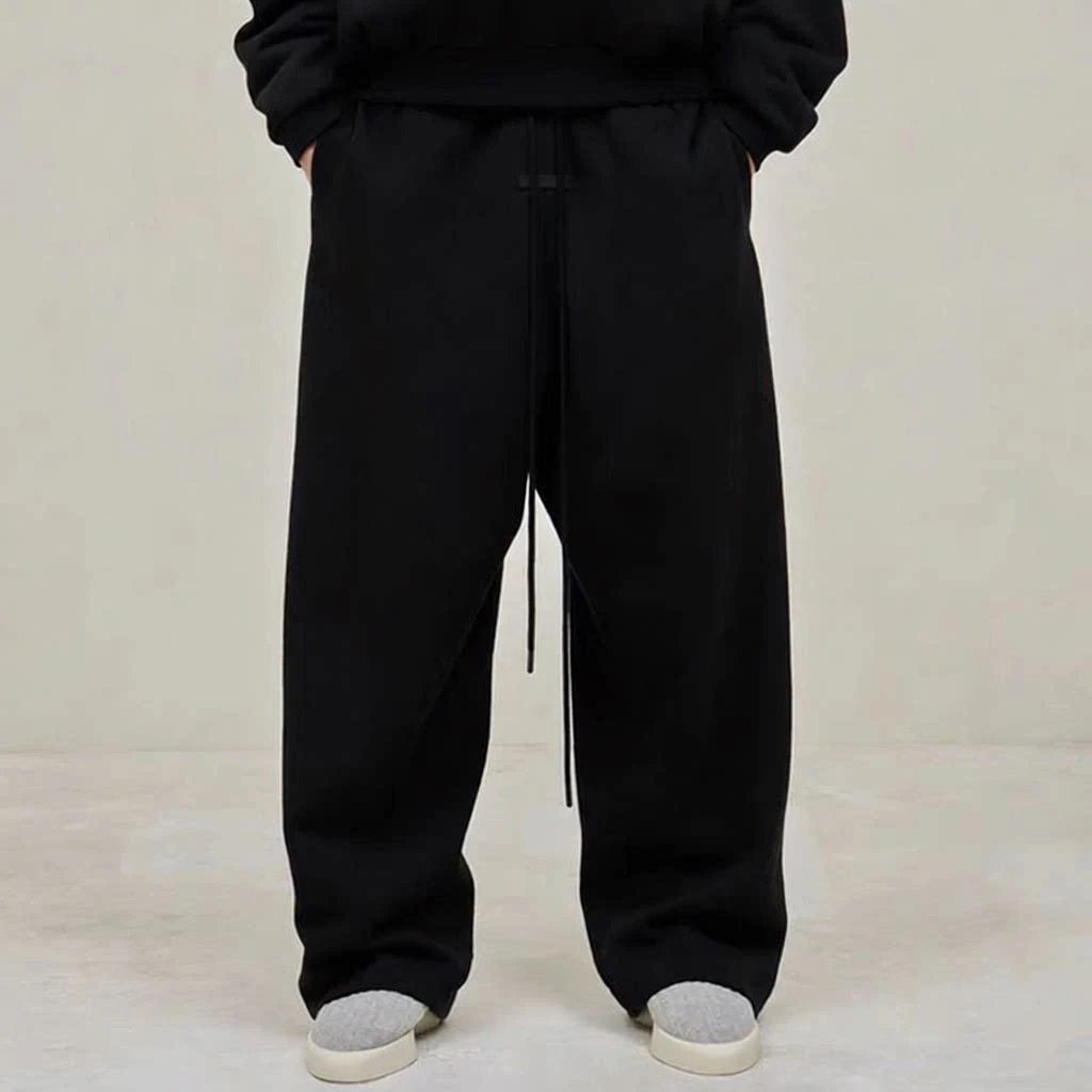Black Oversized Drawstring Sweatpants Casual