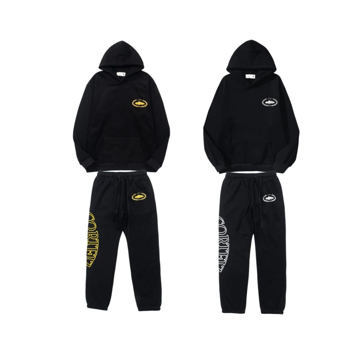 Cormeir Black Hoodie And Trousers Set Casual Sportswear