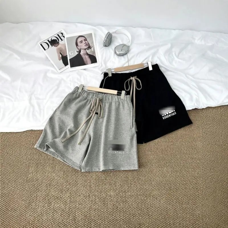 Essentials Logo Print Grey Casual Shorts