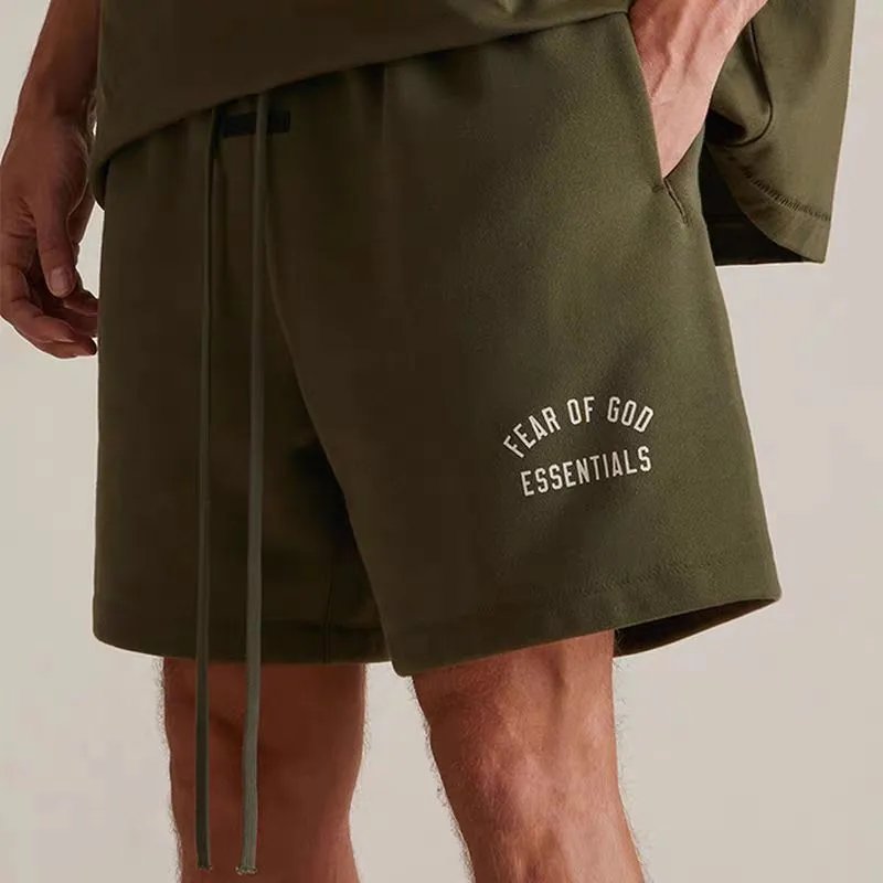 Fear Of God Essentials Olive Green Casual Shorts