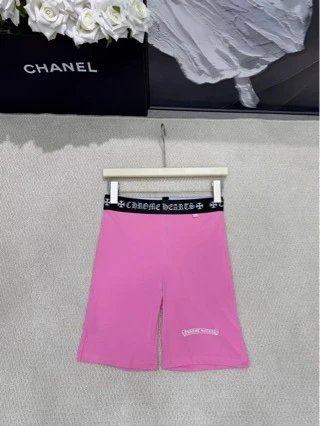 Chanel Pink Logo Waistband Shorts