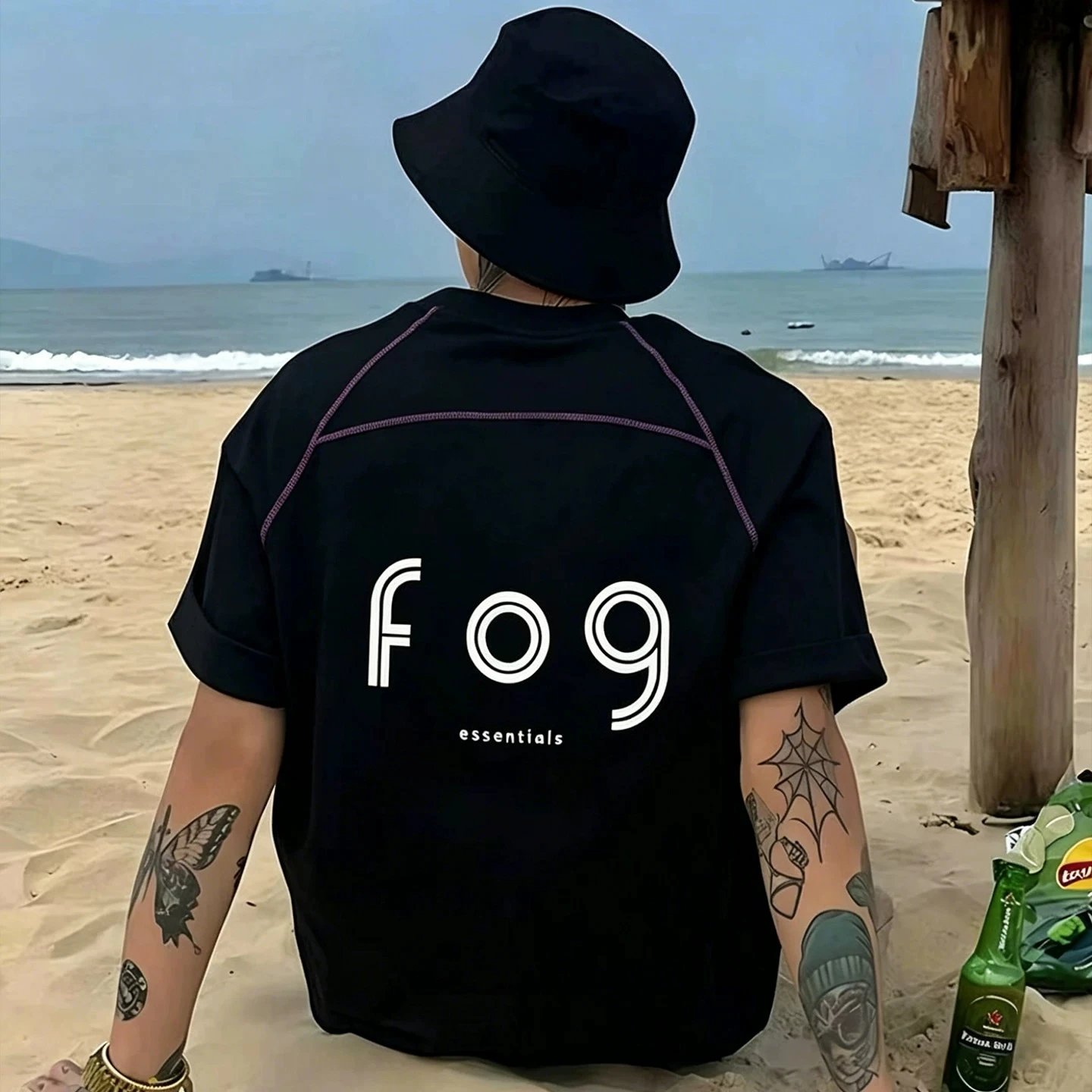 Fog Essentials Black Oversized T-Shirt
