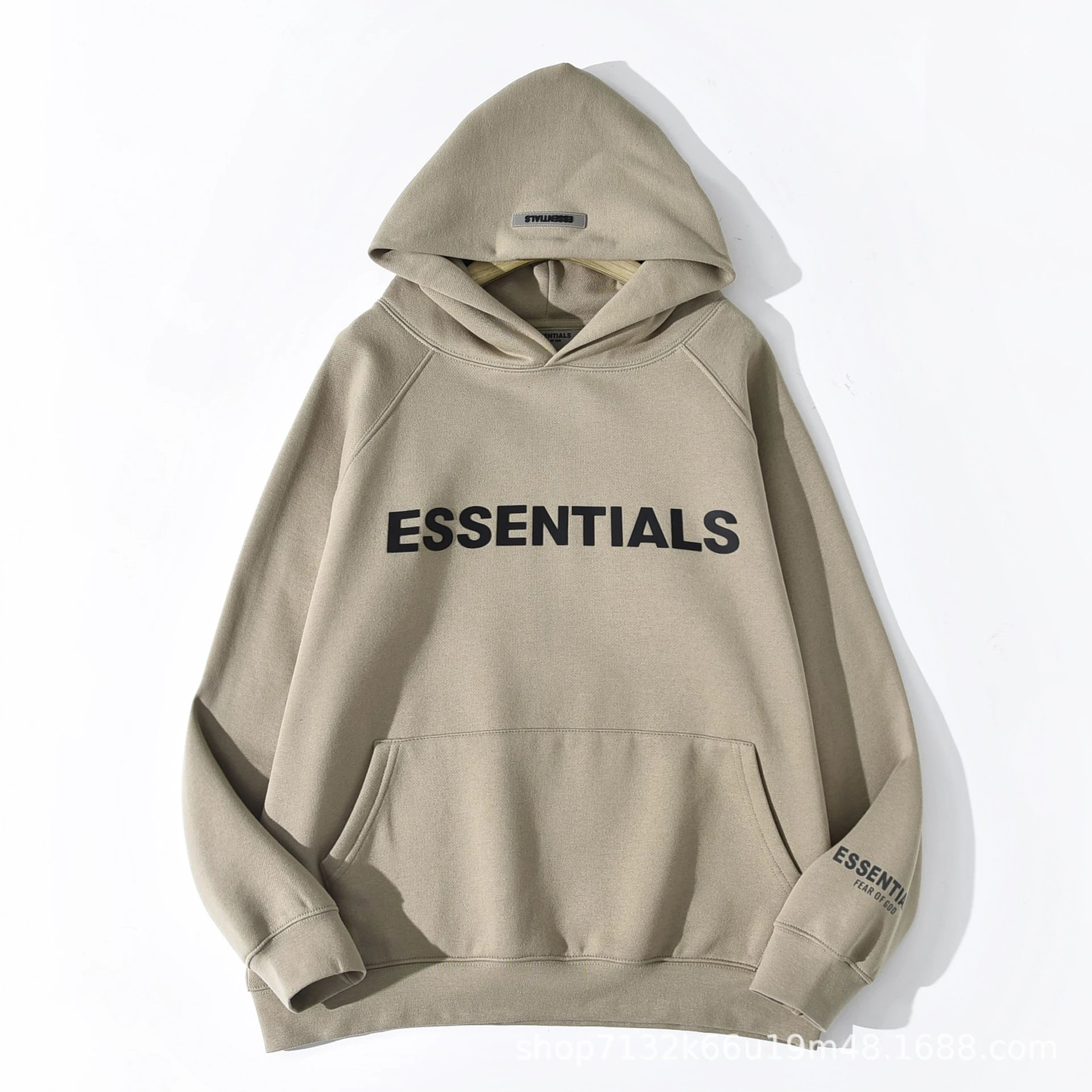 Essentials Hoodie Beige Casual Sweatshirt