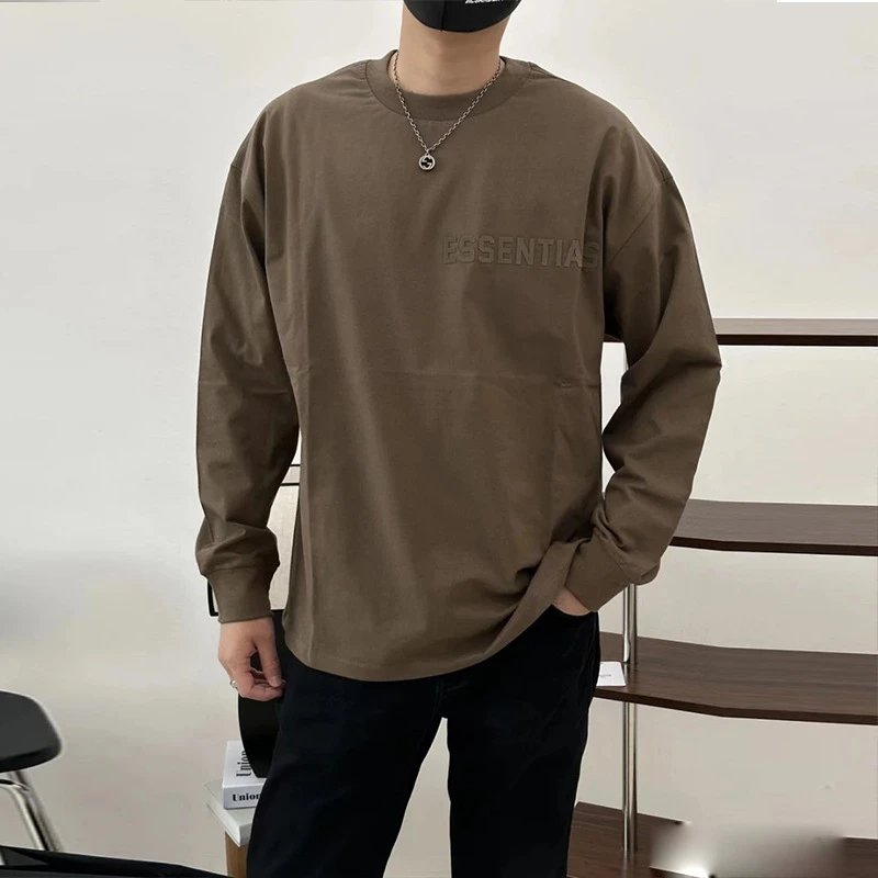 Essentials Long Sleeve Olive Green Casual Sweater