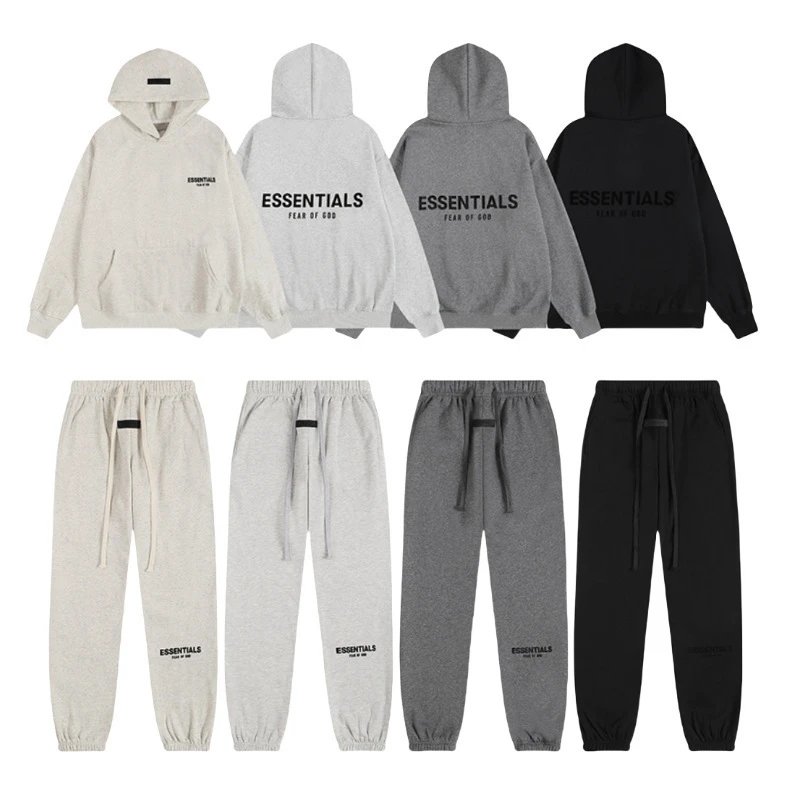 Essentials Hoodie Set White Casual Outfit