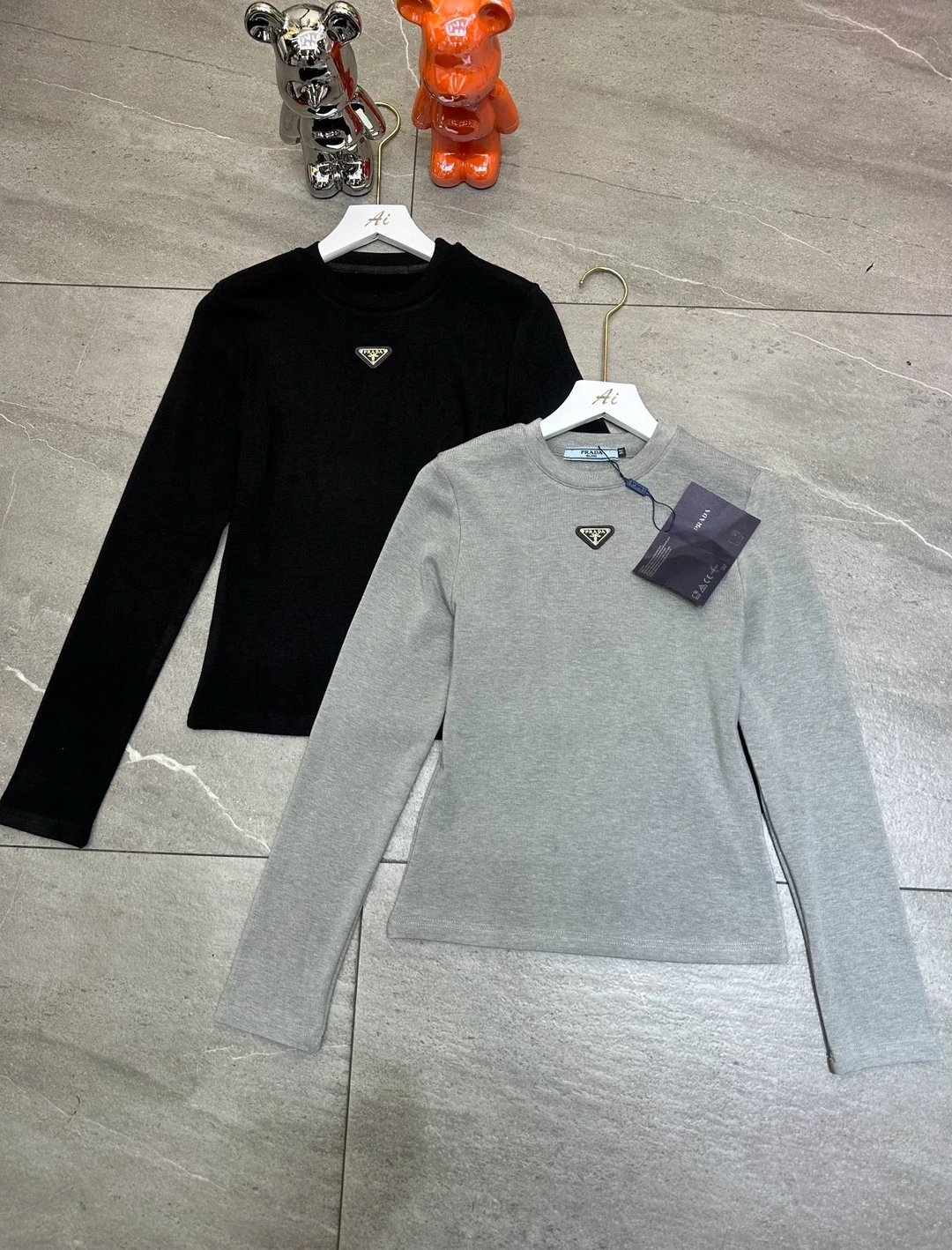 Prada Long Sleeve Black Basic Top