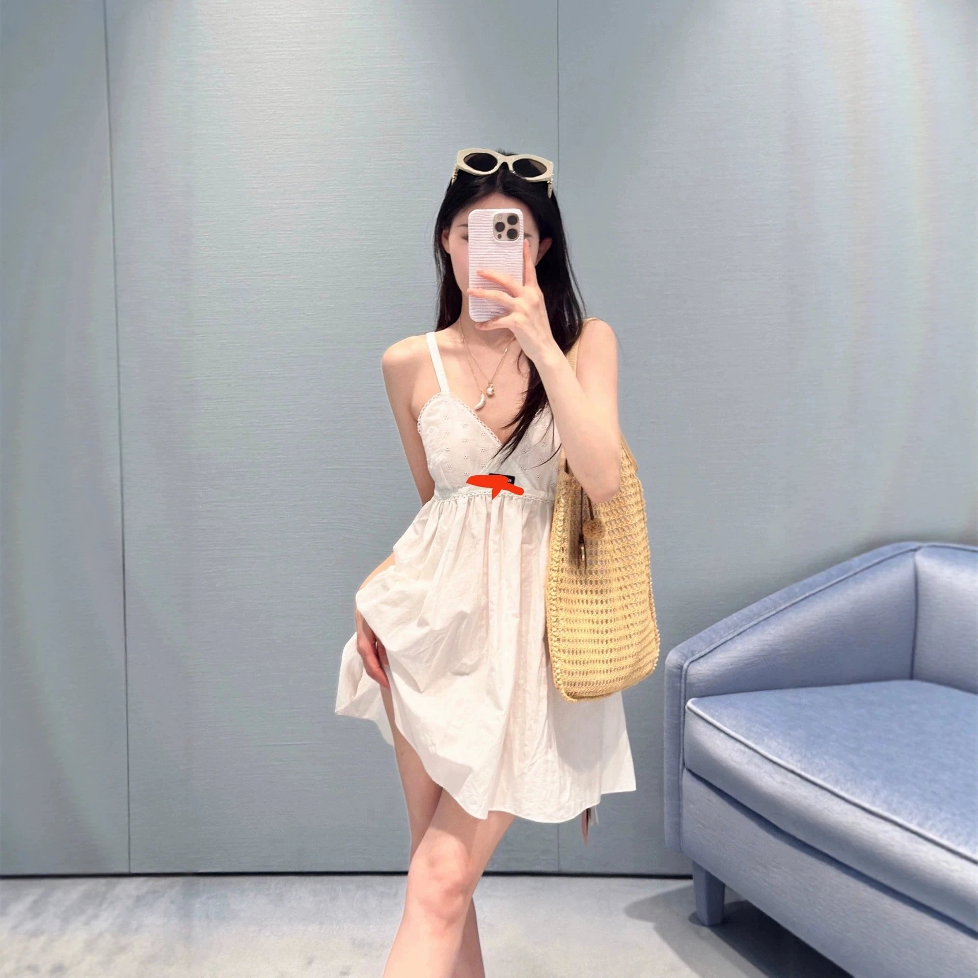 White Spaghetti Strap Mini Dress Summer Casual